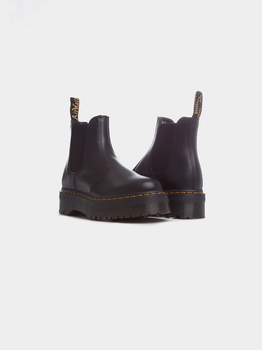 2976 Smooth Leather Platform Chelsea Boot, Black