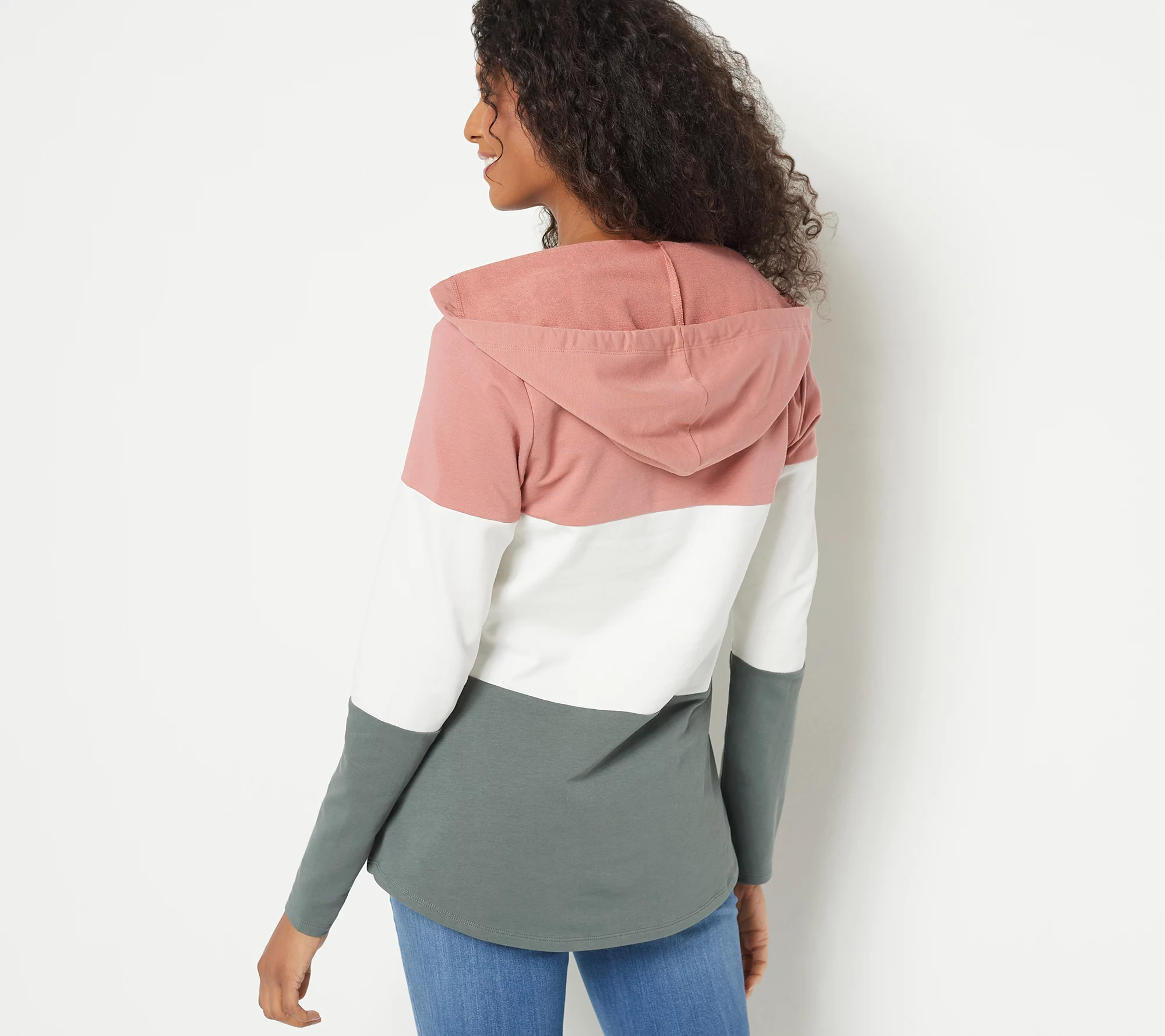 "As Is" Belle by Kim Gravel French Terry Color Blocked Hoodie