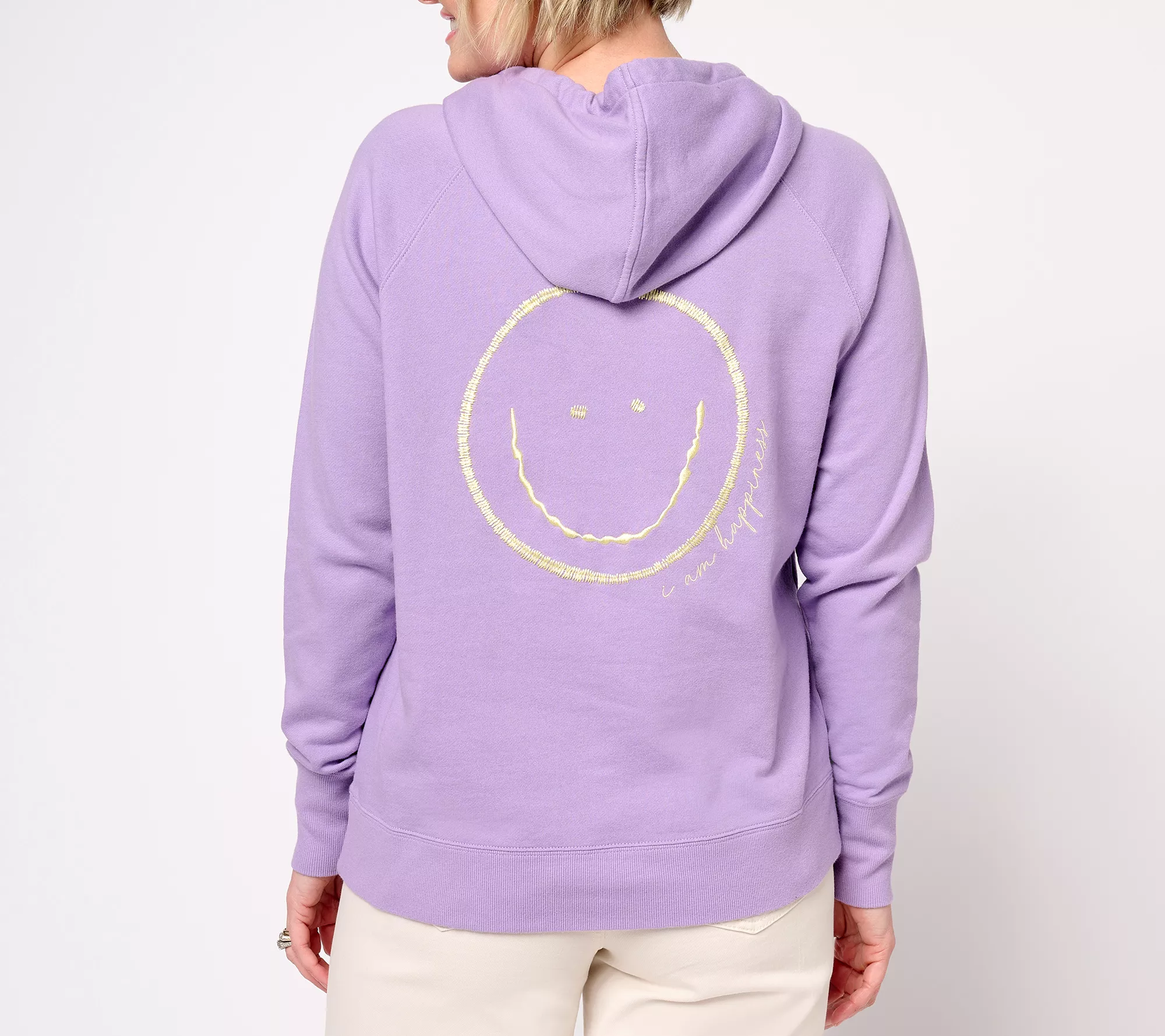 "As Is" Peace Love World French Terry Happy Travels Hoodie