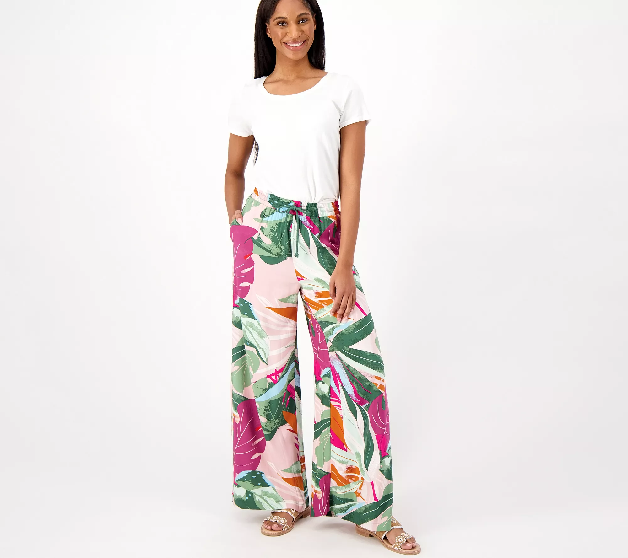 "As Is" Peace Love World Regular Wide Leg Woven Pants