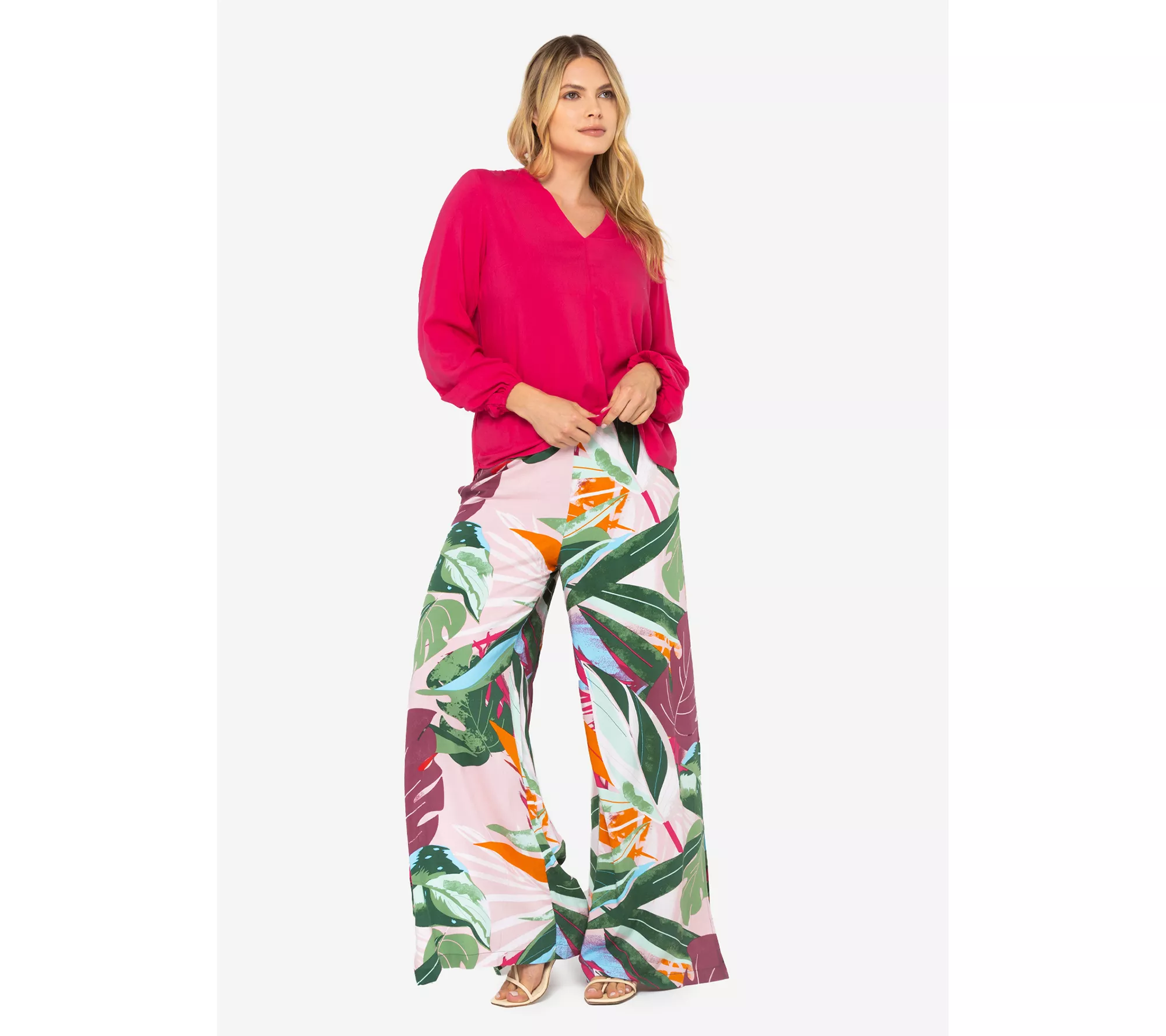 "As Is" Peace Love World Regular Wide Leg Woven Pants