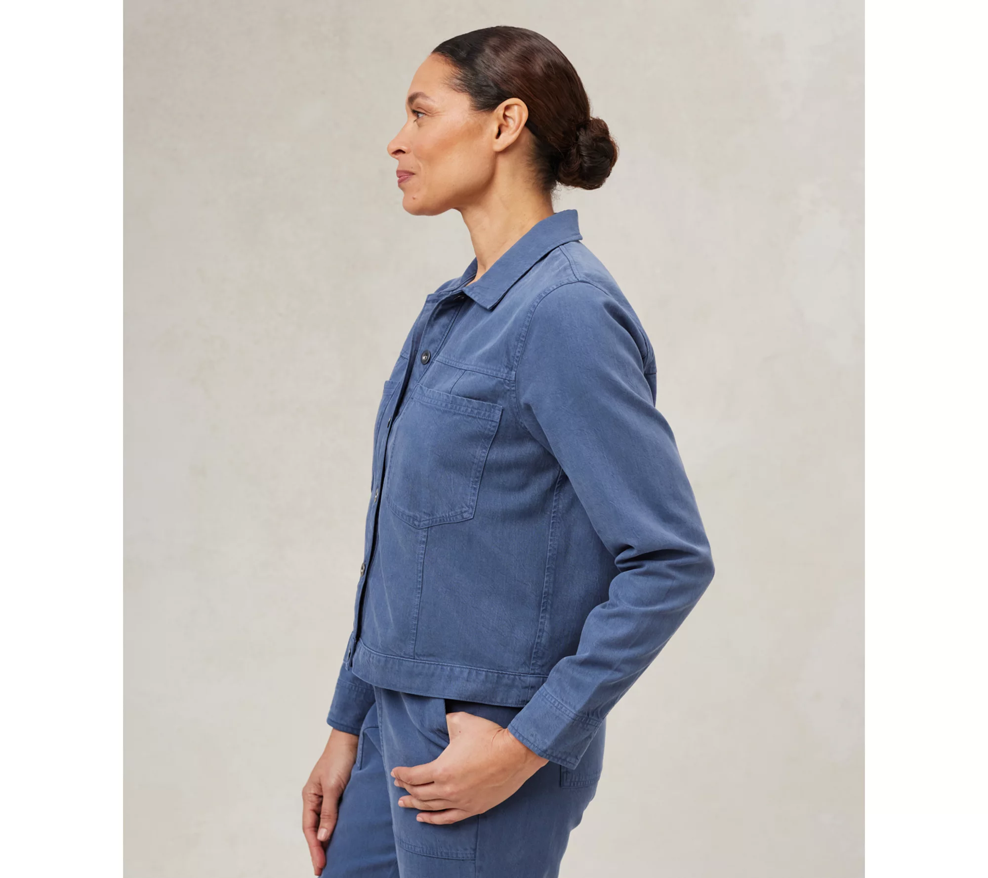 "As Is" Side Stitch Long Sleeve Seamed Jacket