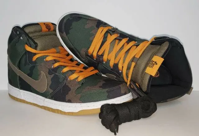 510 skateboarding x nike sb dunk high - camo