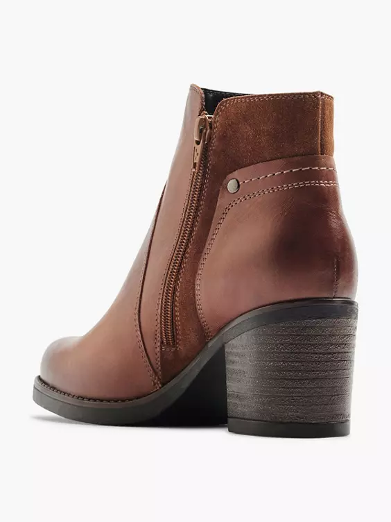 5th Avenue  Brown Leather Classic Ankle Boot