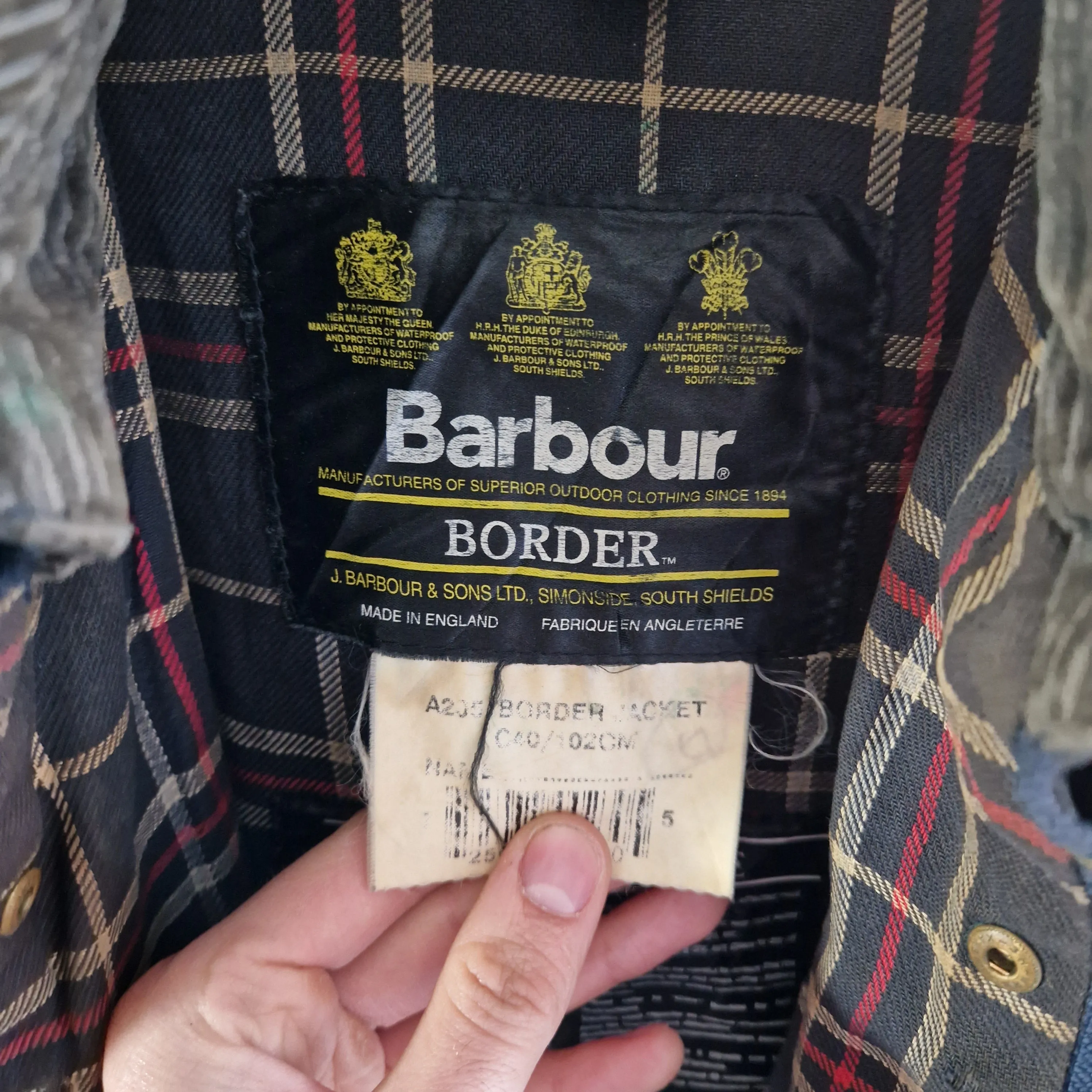 90's Barbour A205 Barbour Border Wax Jacket - Size Large