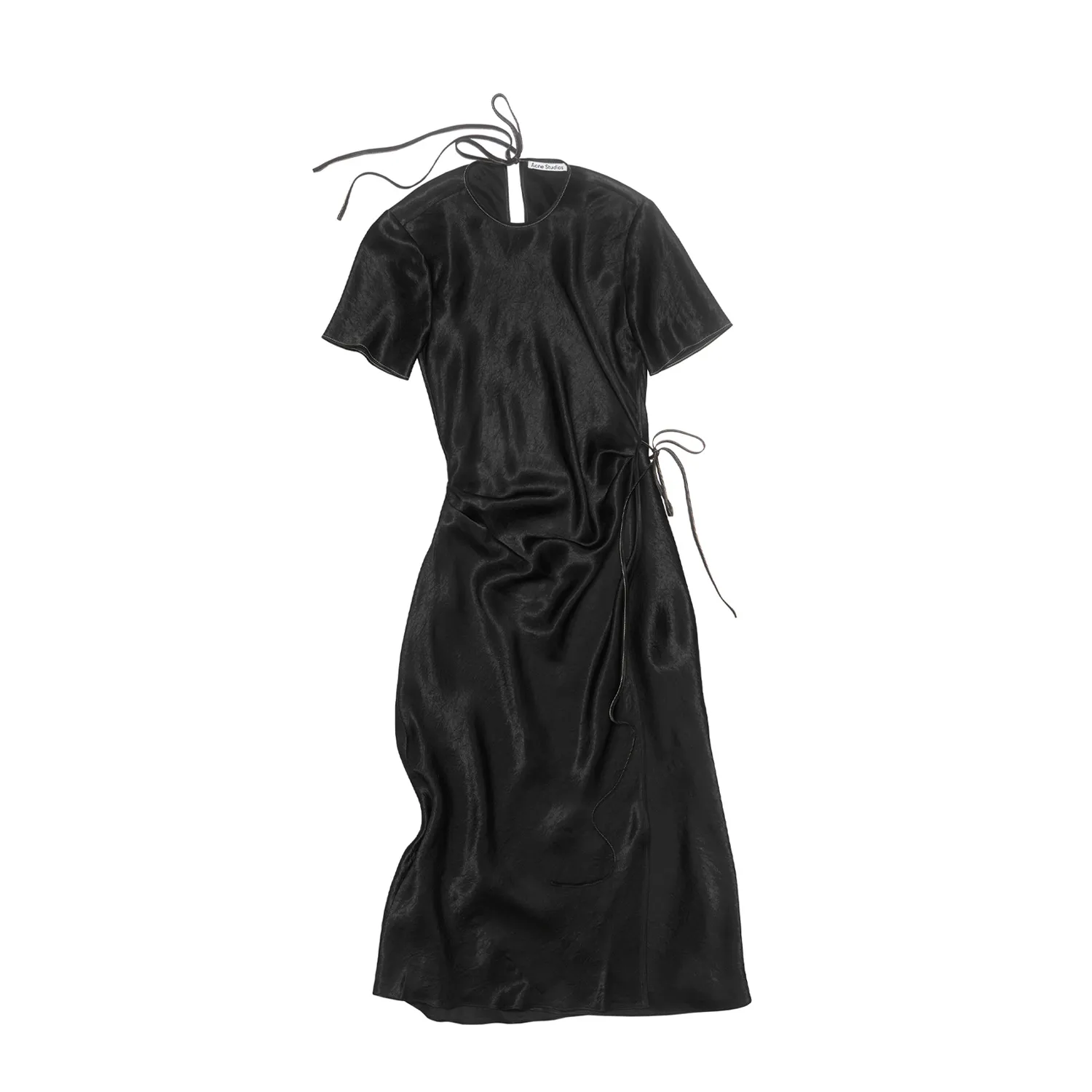 Acne Studios SATIN WRAP DRESS, Black 