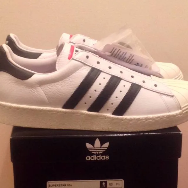 ADIDAS RUN DMC Superstar 80s No Lace US 9.5 anniversary 25th