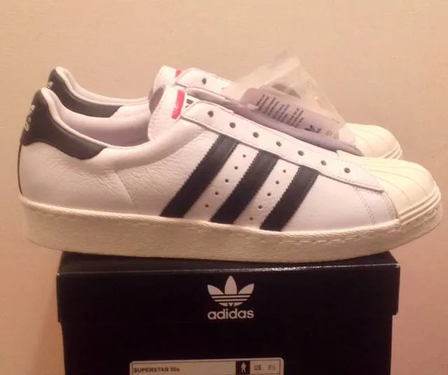 ADIDAS RUN DMC Superstar 80s No Lace US 9.5 anniversary 25th