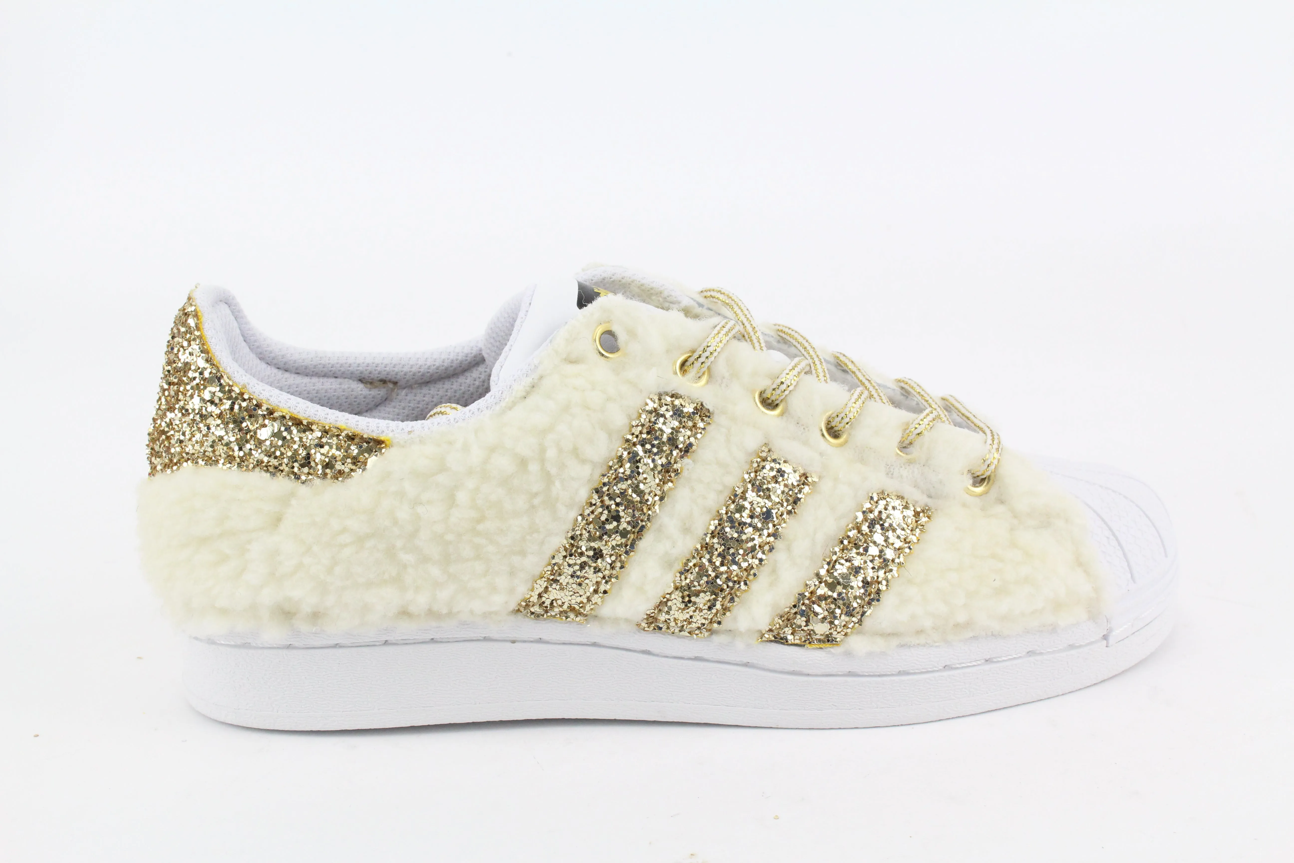 Adidas Superstar Lamb White & Glitter Oro