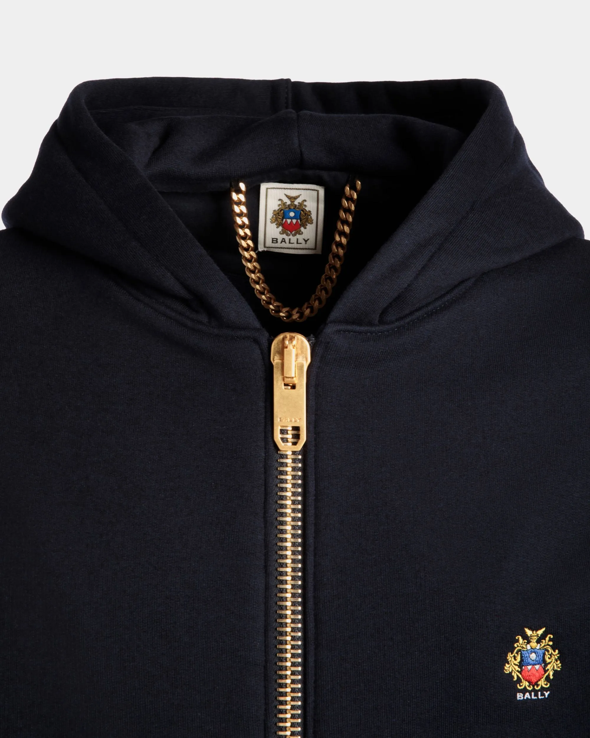 Adrien Brody Travel Collection Hoodie In Navy Blue Cashmere Blend 