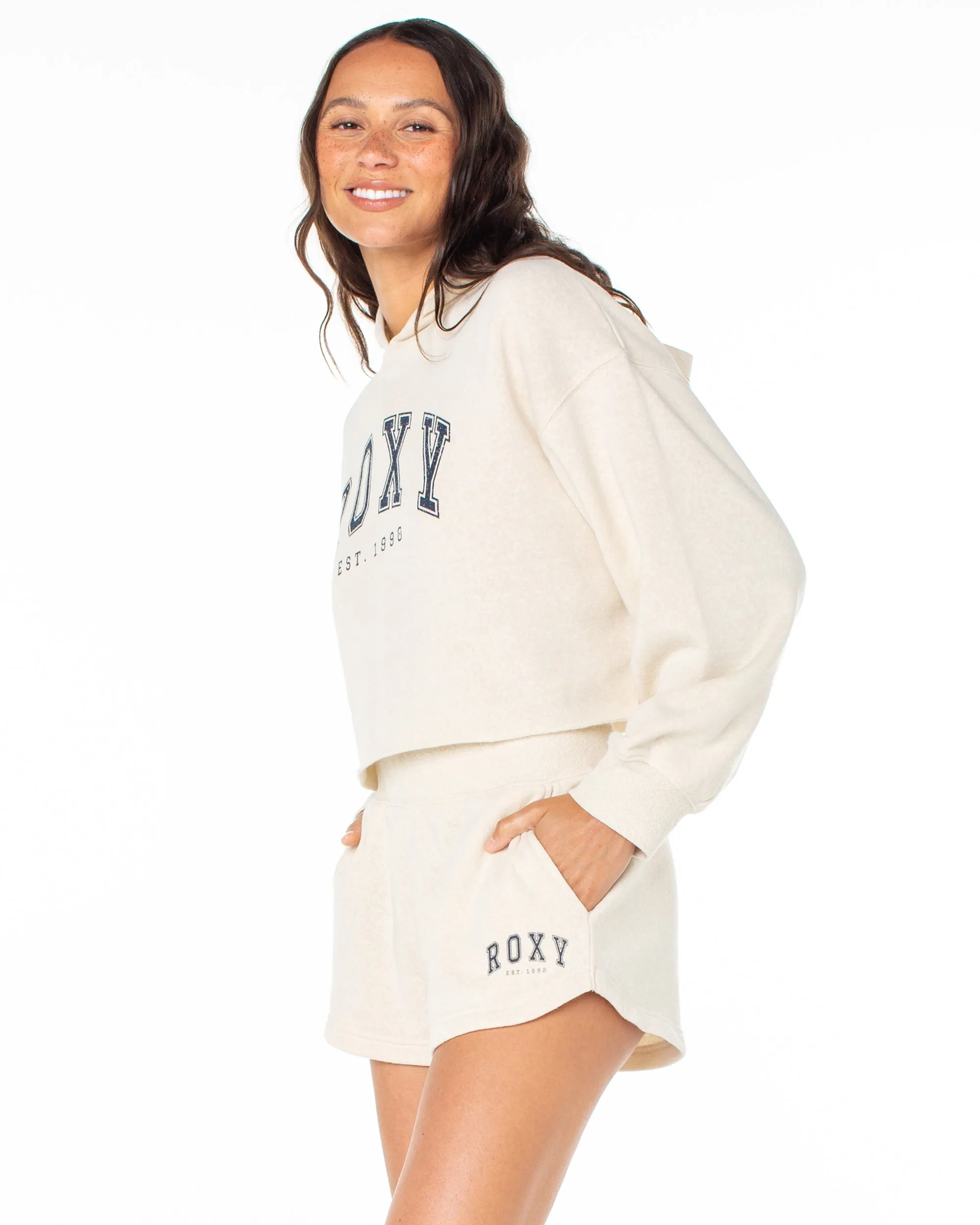 Afternoon Hike Crop Hoodie - Oatmeal Heather