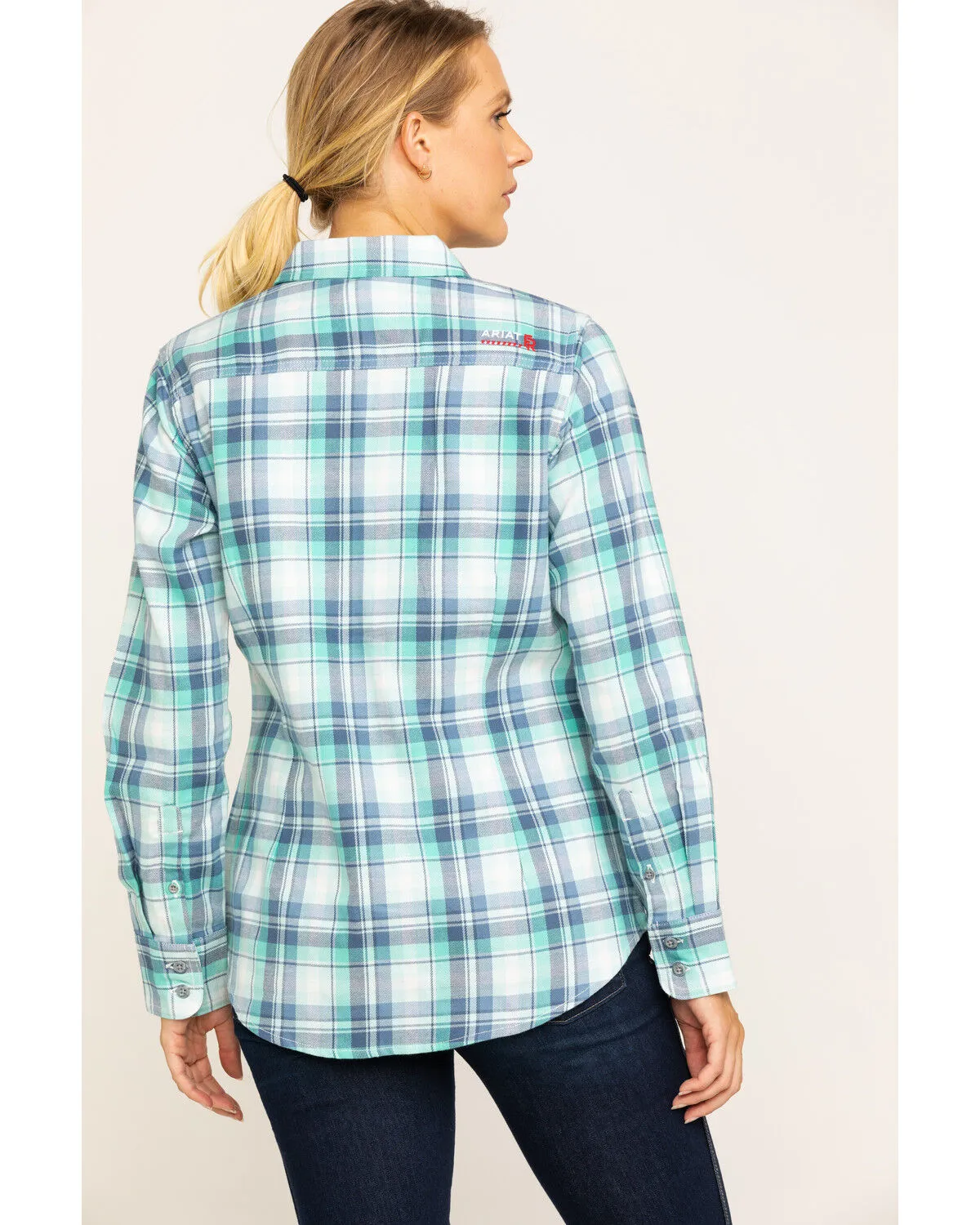 Ariat Women's Boot Barn Exclusive FR Gisela Plaid Print Long Sleeve Work Shirt