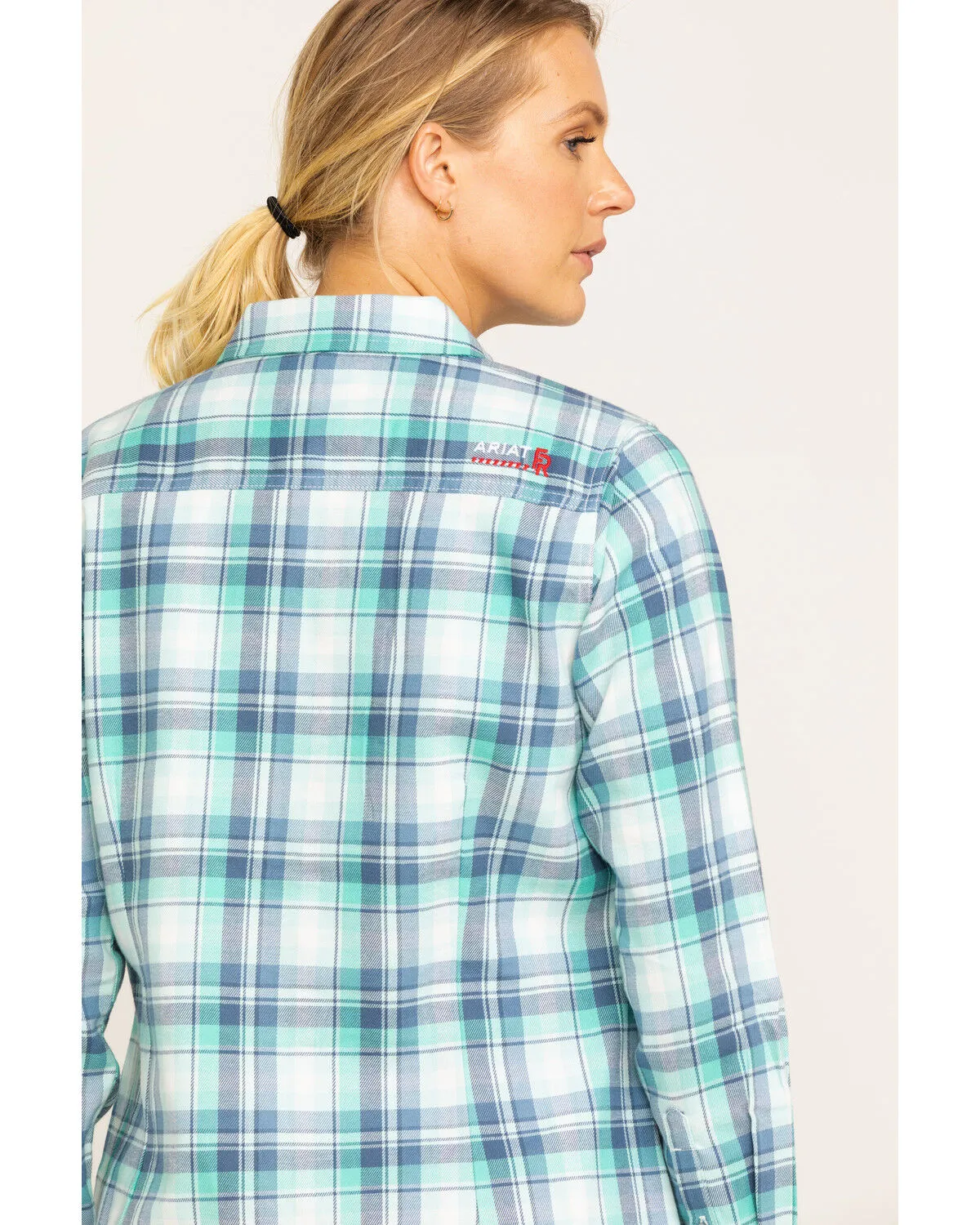 Ariat Women's Boot Barn Exclusive FR Gisela Plaid Print Long Sleeve Work Shirt