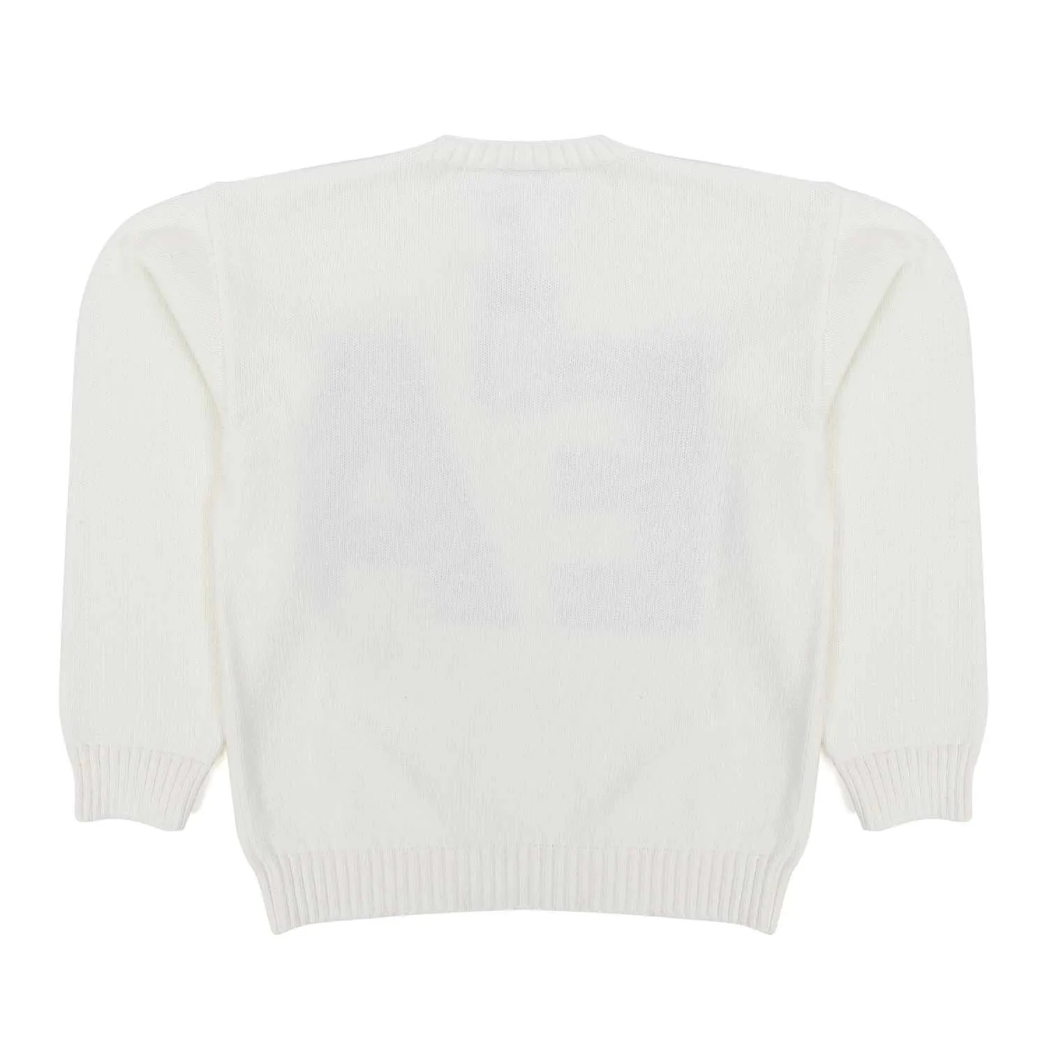 Armani Junior White Pullover With Black Logo For Children And Teen