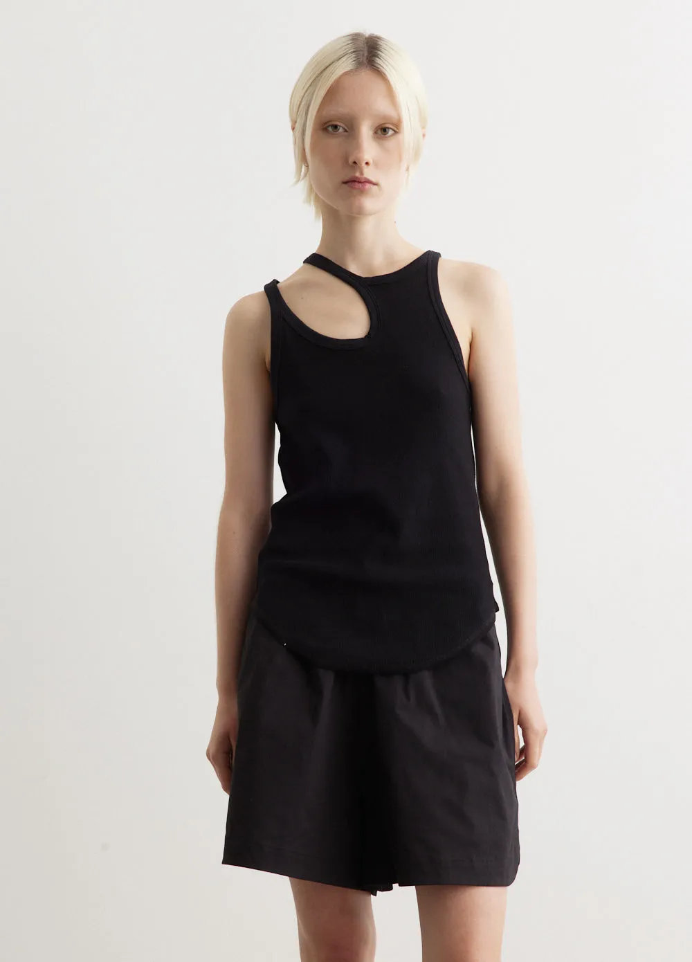 Bassike -  Cut Out Mini Rib Tank - Tank