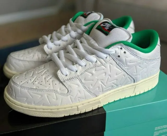 Ben-g x nike sb dunk low white lucid green