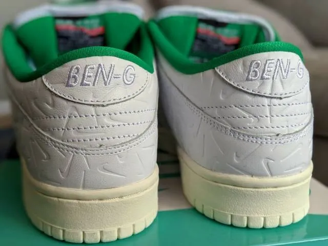 Ben-g x nike sb dunk low white lucid green