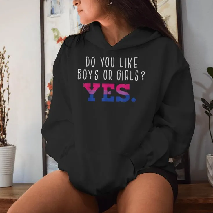 Bisexual Do Like Boys Girls Yes Bi Pride Flag Lgbt Women Women Hoodie