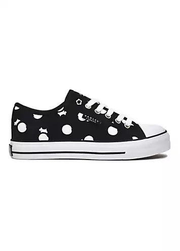 Black Canvas Lo Canvas Spot Trainers by Radley London | Look Again