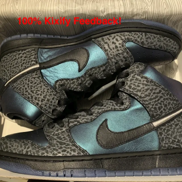 Black sheep x nike sb dunk high black hornet