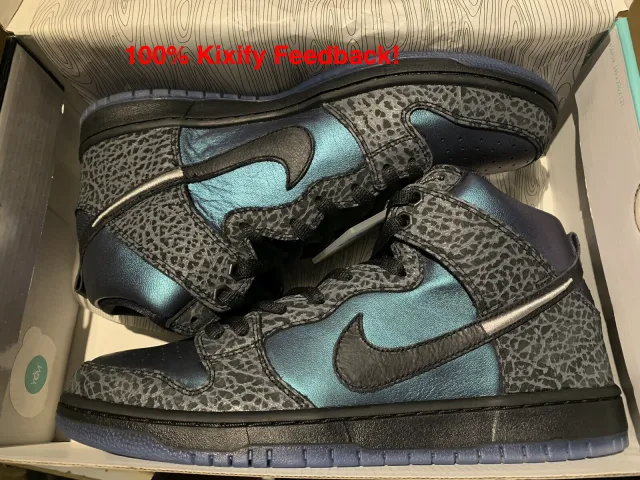 Black sheep x nike sb dunk high black hornet