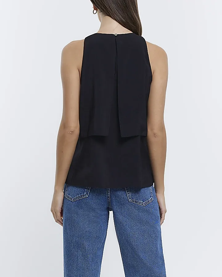 Black Sleeveless Cami Top