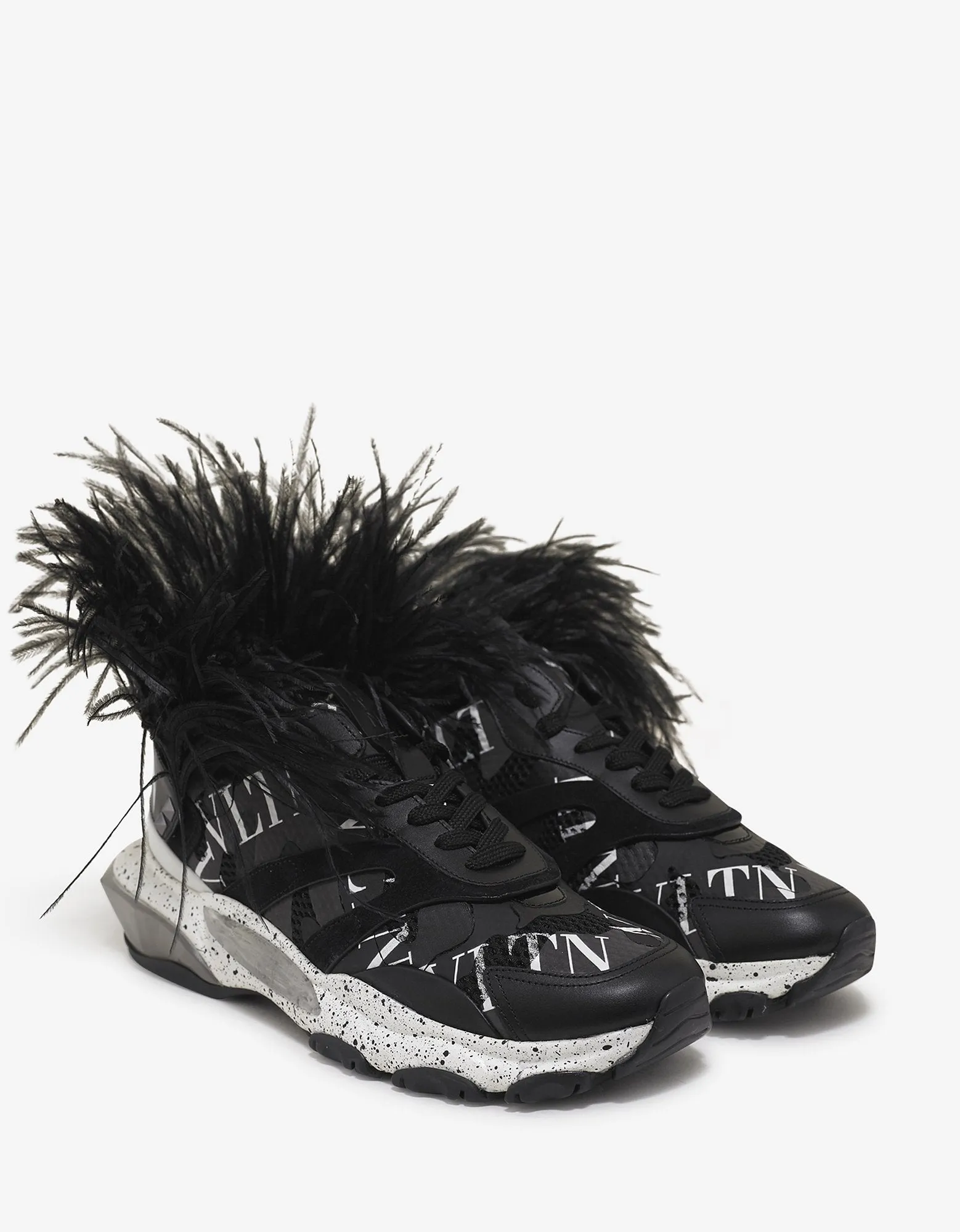 Black VLTN Camo Bounce Trainers with Attachment