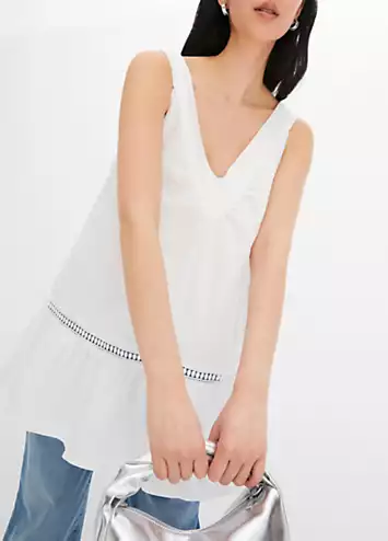 bonprix Sleeveless Linen Mix Top | Grattan