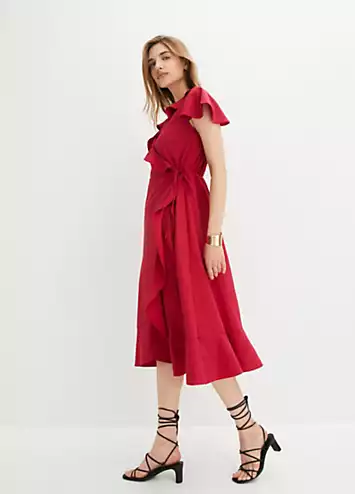 bonprix Wrap Short Sleeve Midi Dress | Grattan