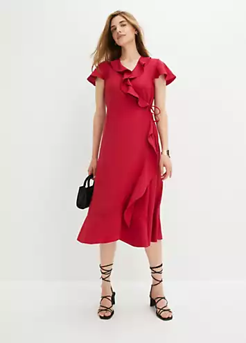 bonprix Wrap Short Sleeve Midi Dress | Grattan