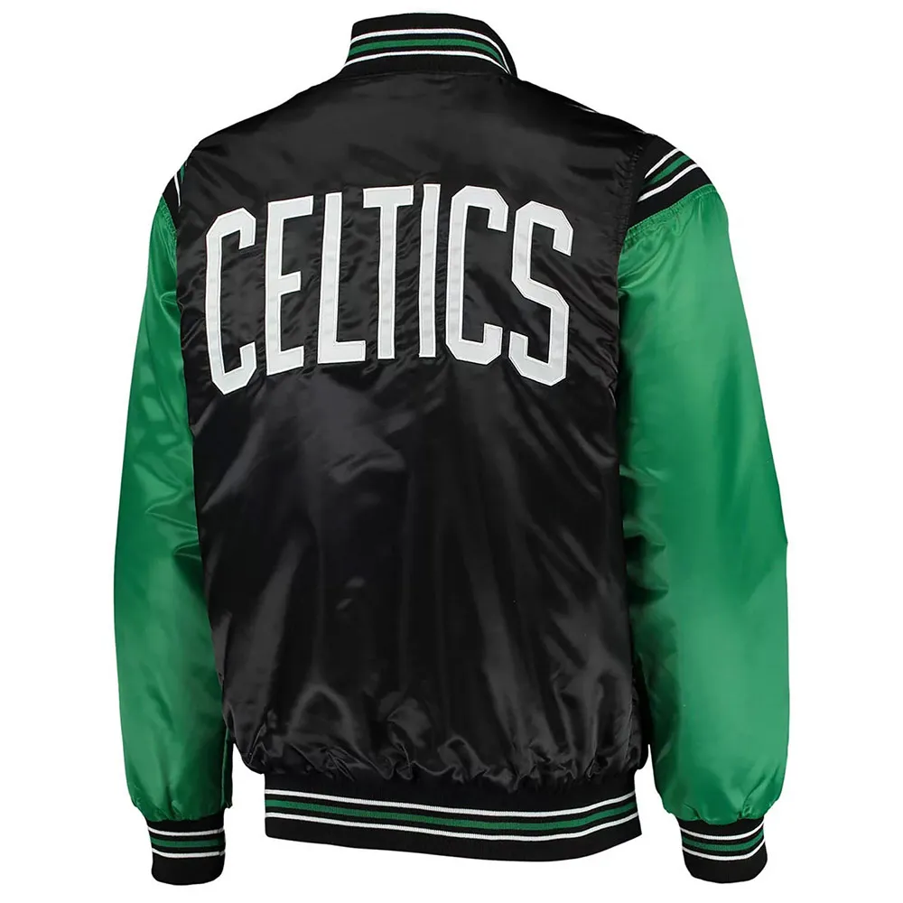 Boston Celtics The Enforcer Black/Kelly Green Varsity Satin Jacket