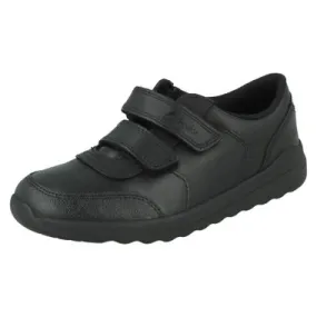 Boys Clarks Double Strap School Shoe - Daze 2 Step K