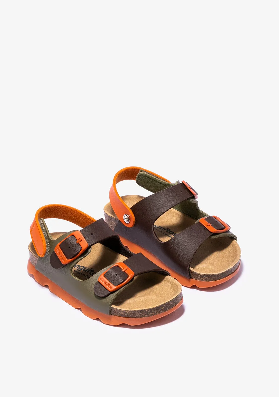 Boy's Khaki Multicolour Bio Sandals