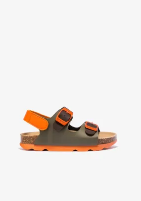 Boy's Khaki Multicolour Bio Sandals