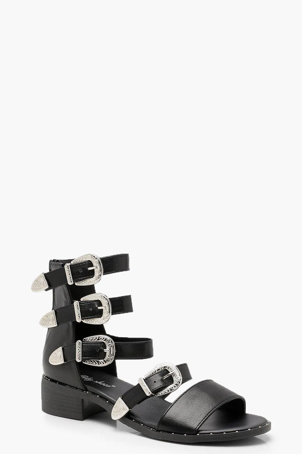 Buckle Multi Strap Sandals