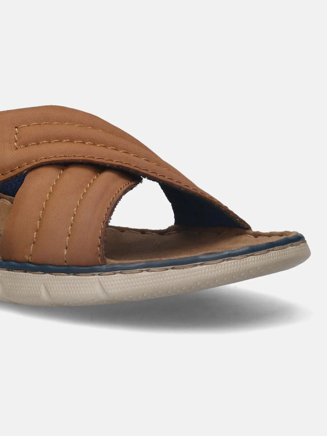 bugatti Cognac Cross Strap Sandals