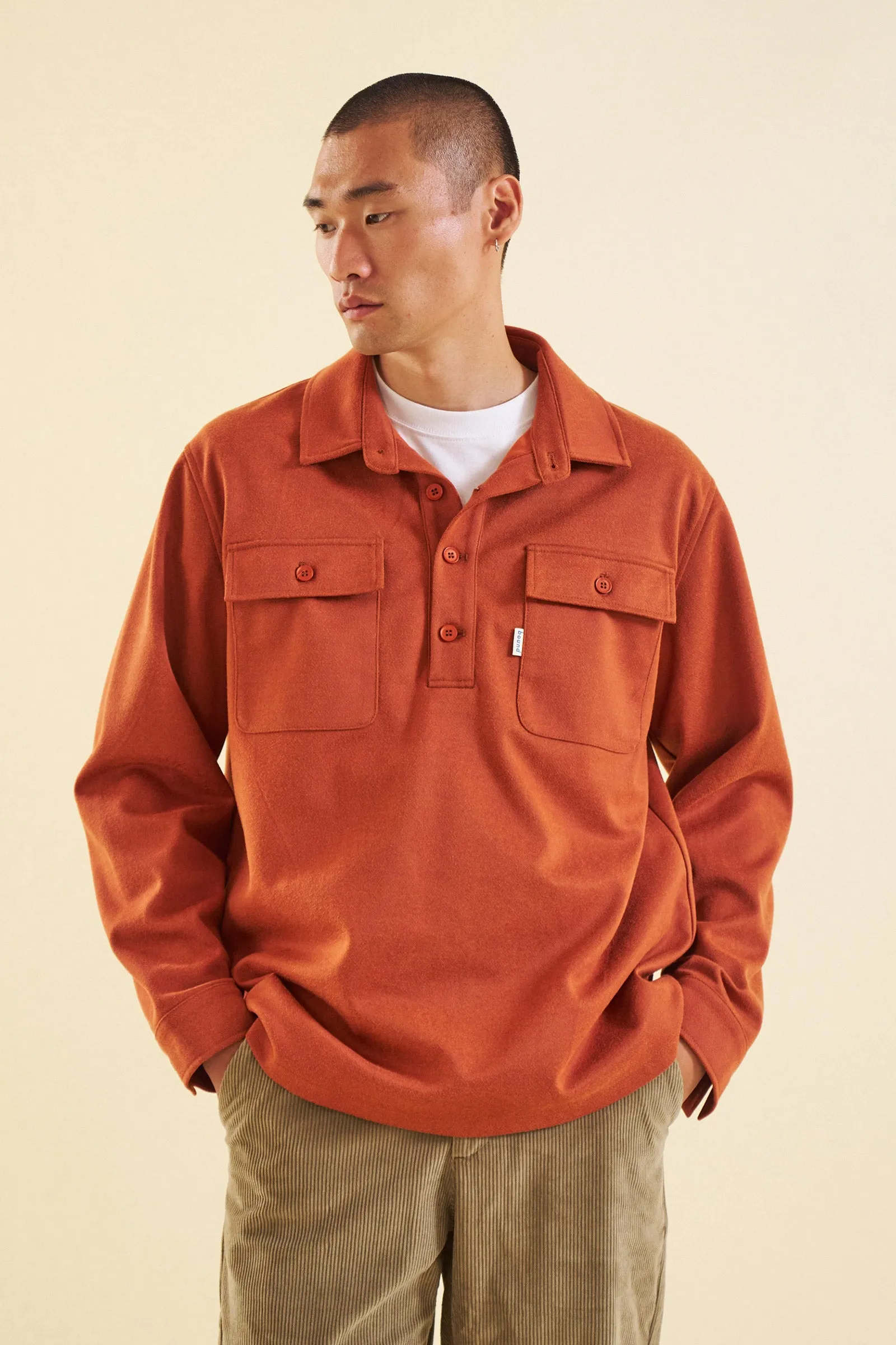 BURNT ORANGE WORK PULLOVER