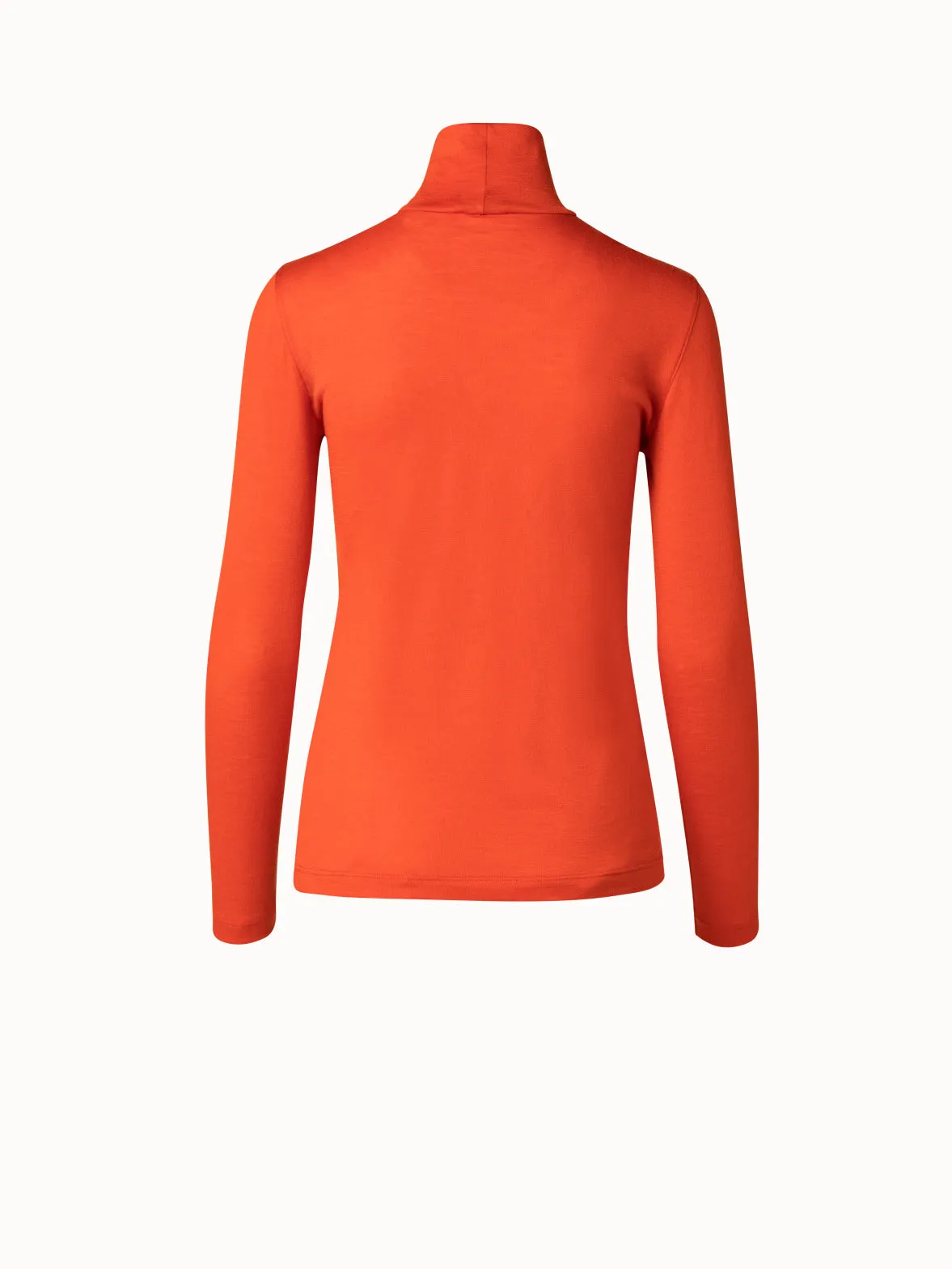 Cashmere Silk Jersey Mock Neck Pullover