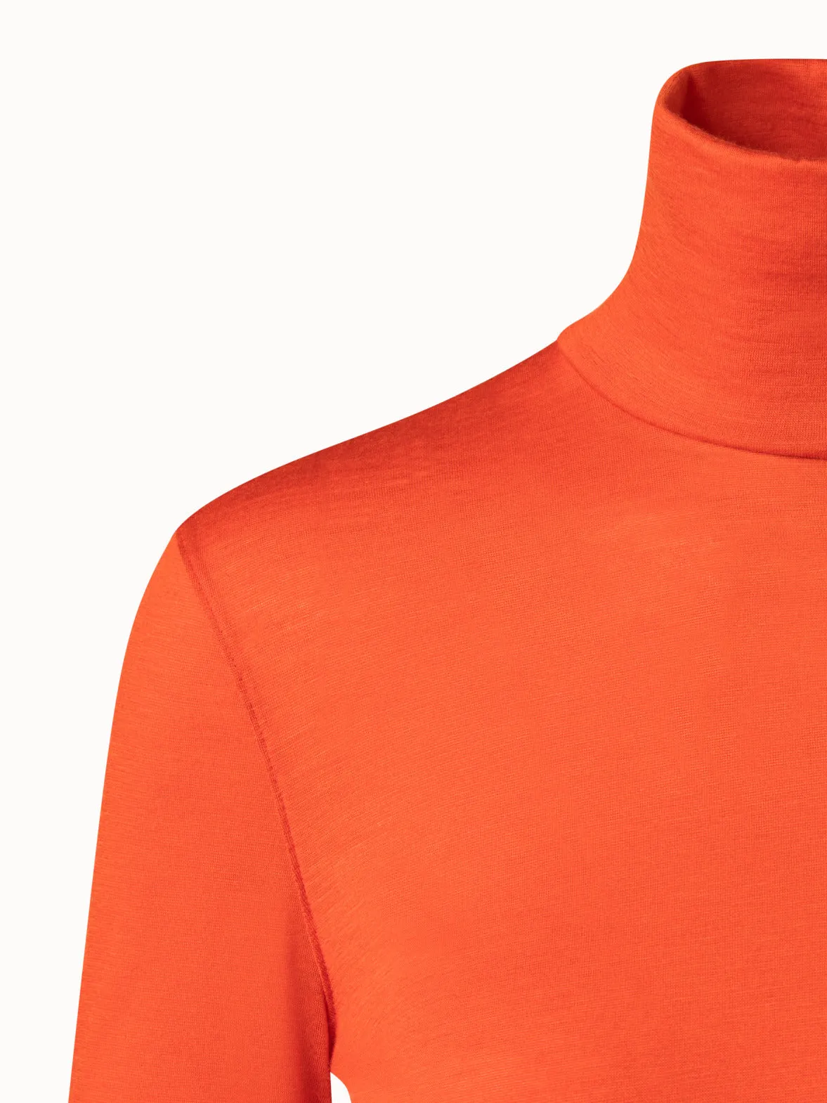 Cashmere Silk Jersey Mock Neck Pullover