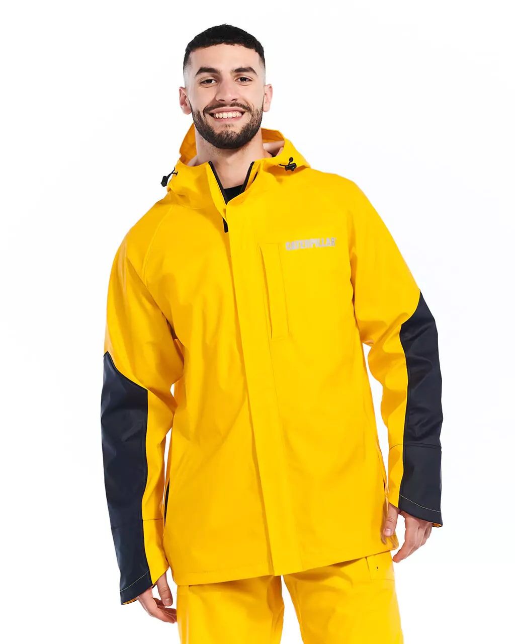 CAT Men's Longshore Waterproof Rain Jacket in Yellow