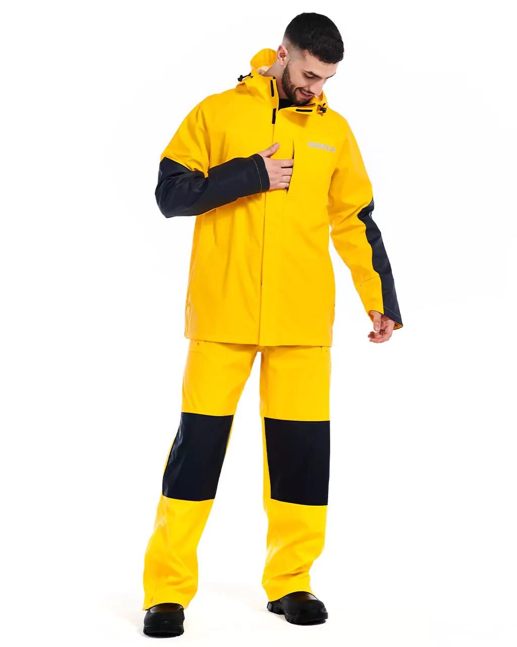 CAT Men's Longshore Waterproof Rain Jacket in Yellow