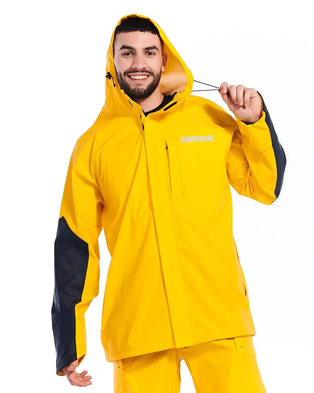 CAT Men's Longshore Waterproof Rain Jacket in Yellow