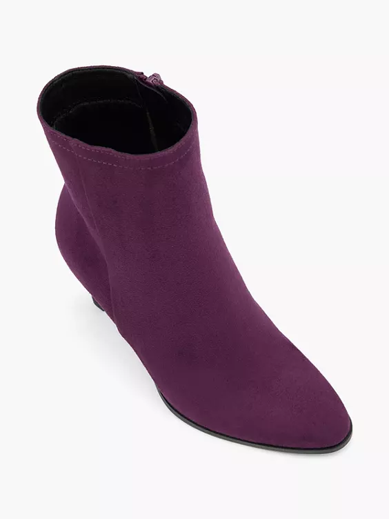 Catwalk  Plum Classic Heeled Ankle Boot