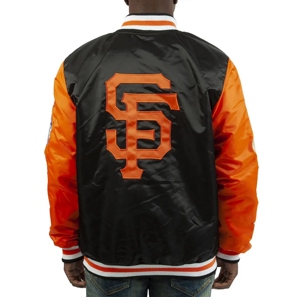 Champs Patches San Francisco Giants Black/Orange Satin Jacket