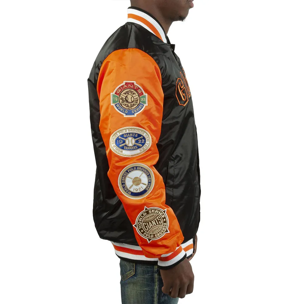 Champs Patches San Francisco Giants Black/Orange Satin Jacket