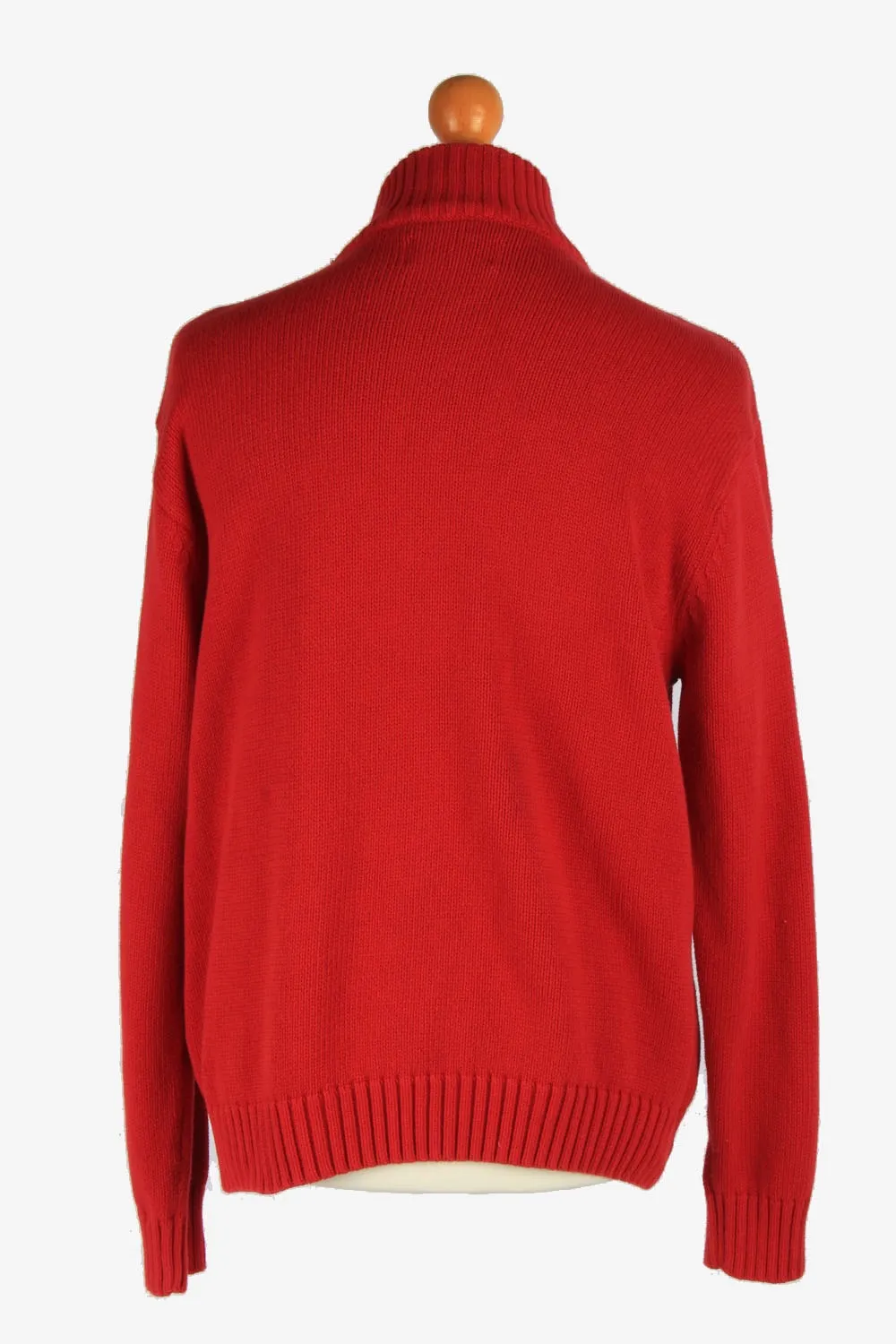 Chaps Half Zip Neck Jumper Pullover 90s Red XXL - Pepper Tree London