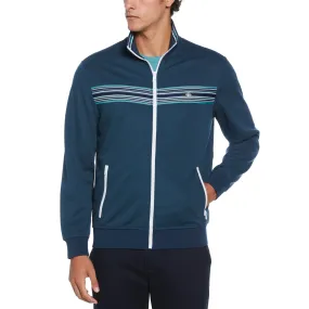 Chest Stripe Tape Track Jacket In Blue Wing Teal