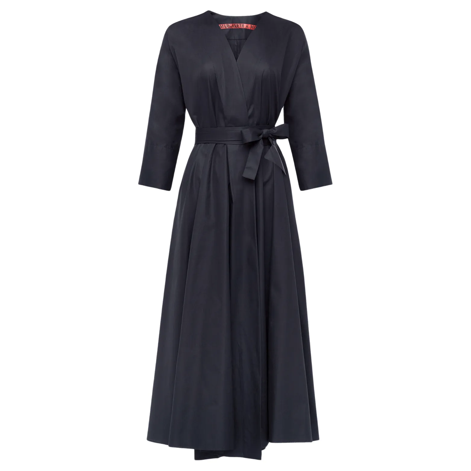 Chic Taffeta Wrap Dress - Black