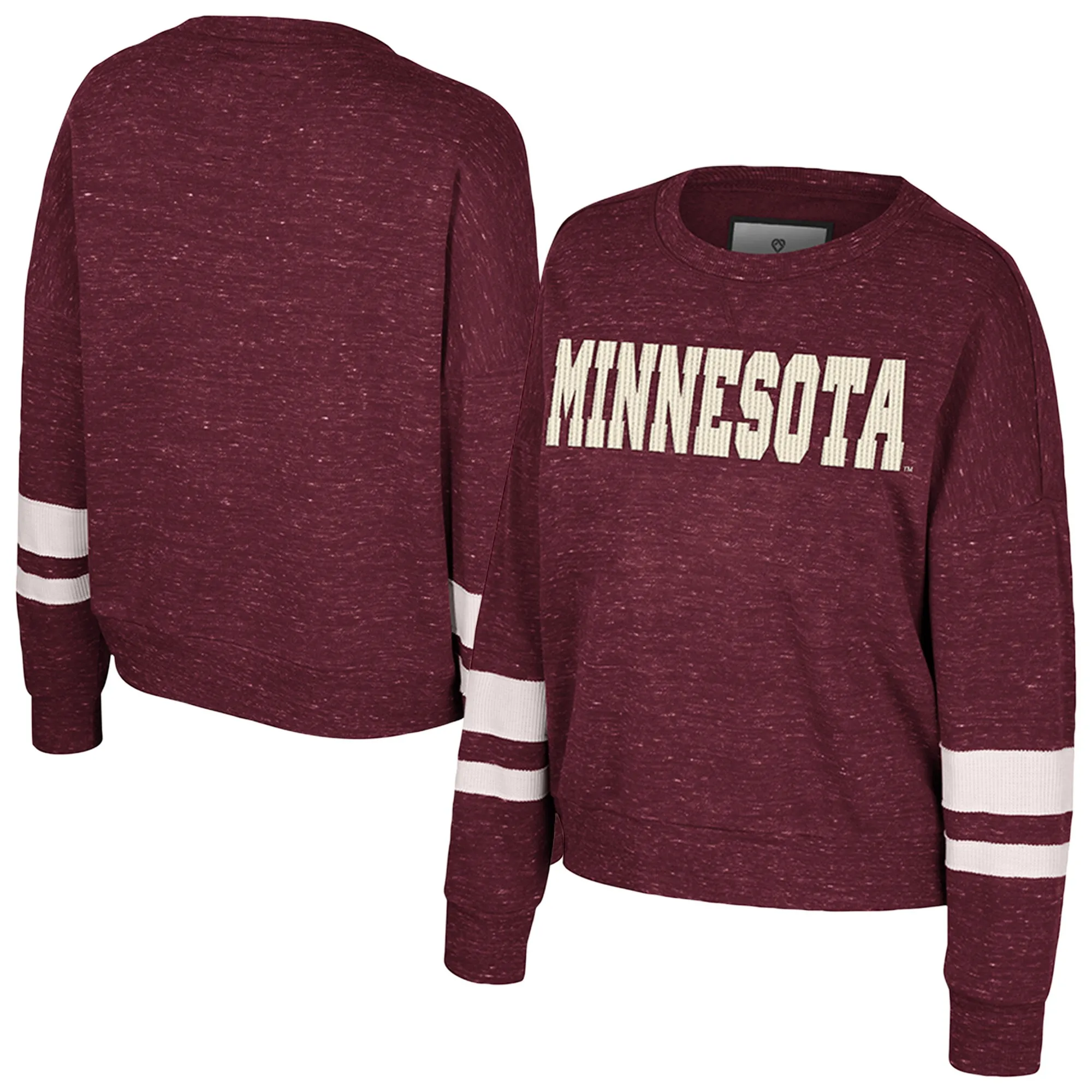 Colosseum Minnesota Golden Gophers Women's Maroon Lost City Speckle Pullover Sweatshirt