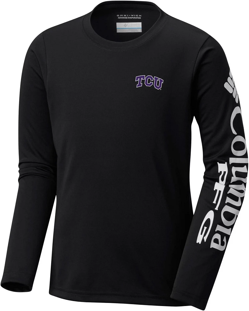 Columbia Sportswear Boys' Texas Christian University PFG Terminal Tackle Long Sleeve Shirt